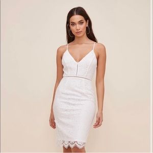ASTR the label LATTICE INSET LACE DRESS